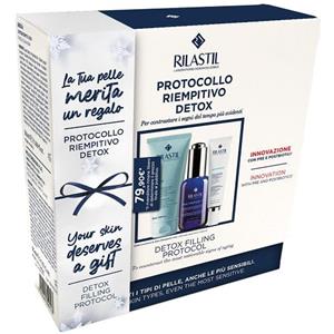 Rilastil Cofanetto Protocollo Riempitivo Detox Viso - Detergente 50ml, Siero 30ml e Crema 15ml per Contrastare i Segni del Tempo