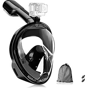 Phantasy 【Phantasy】Maschera Subacquea Anti Appannamento Compatibile per GOPRO e Videocamere Sportive,Maschera Snorkeling con Visuale Panoramica 180°,Maschera per Immersioni
