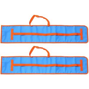SACAR Custodia Porta Ombrellone da Spiaggia 105x18 cm - Cotone e Poliestere con Cuciture Rinforzate e Tracolla - Borsa Trasporto Ombrelloni Mare (2 pezzi BLUE/ORANGE)