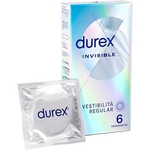 Durex Invisible Preservativi Ultra Sottili ad Alta Sensibilità, 6 Profilattici