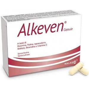 NALKEIN Alkeven Compresse - Integratore Alimentare per il Microcircolo con Diosmina, Rutina, Ippocastano, Meliloto, Bromelina e Vitamina C - 30 Compresse