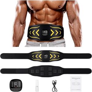 Unegnel Elettrostimolatore Muscolare,Elettrostimolatore Addominali con 10 modalità e 30 intensità,EMS Elettrostimolatore Muscolare USB Ricaricabile, Uomo Donna Attrezzo Fitness Home