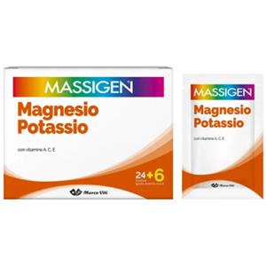Marco Viti Massigen Magnesio e Potassio - 30 Bustine Gusto Arancia con Vitamine A, C ed E
