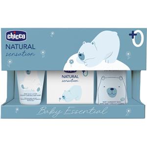 Chicco Natural Sensation Set Bagno: Detergente Corpo e Capelli 200ml, Crema Corpo 150ml, Acqua Profumata 100ml - Ideale per Neonati