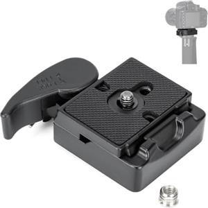 koolehaoda Piastra a sgancio rapido per fotocamera 323 RC2 Adattatore rapido in alluminio con piastra di montaggio a vite da 1/4 e 3/8 adatta per testa monopiede Manfrotto treppiede