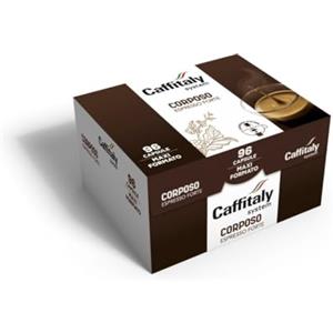Caffitaly Capsule Originali, 96 Capsule Caffè per Macchine Originali Caffitaly, Caffè Corposo, con Note di Cacao e Mandorla, Intensità 9/10, Miscela 45% Arabica - 55% Robusta