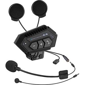 BOROCO Interfono Moto, BT12B V5.0 Cuffie da Moto Bluetooth con Sistema di Comunicazione a Mani Libere e Funzione di Riduzione del Rumore, Auricolare Hi-Fi Offrono Prestazioni Audio di Alta Qualità