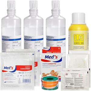Generico KIT BASE per reintegro ALLEGATO 1 parziale, pacco di medicazione per cassette di Pronto soccorso, Armadietto aziende più 3 dipendenti