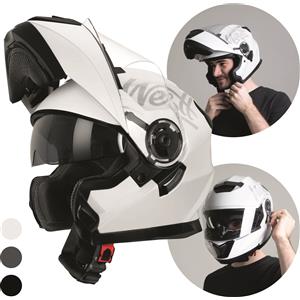 Westt Caschi ribaltabili - Casco da moto con visiera parasole - Casco da ciclomotore per uomo e donna - Casco da cross con occhiali e visiera