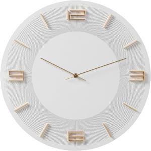 Kare Design orologio da parete Leonardo, bianco/oro, Ø49cm, stile minimalista retró, sala da pranzo, ufficio, soggiorno, batteria non inclusa