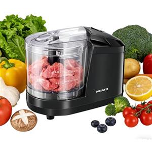 VINATO Tritatutto Elettrico 350ml | Lame in Acciaio Inossidabile | Veloce & Versatile per Carne, Verdura, Noci & Erbe