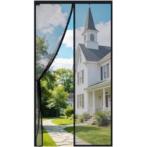 MYCARBON Zanzariera Magnetica 110x230cm Zanzariera Porta Finestra a Calamita Resistente Traspirante Tenda Anti Mosche, Nero