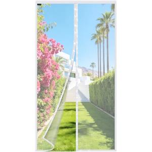 MYCARBON Zanzariera Porta Finestra Magnetica Anti Mosche Anti-zanzare Zanzariere a Calamita(150x240cm, Bianco)