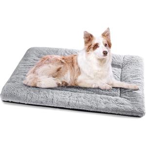 BaoDan Cuccia Cane Interno Taglia Grande, Cuscino Cane con Base Antiscivolo, 106x71 cm Cuscino per Cani Confortevole, Letto per Cani Gatto Lavabile, Pelosa Morbida, Grigio