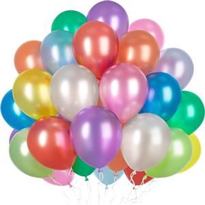 Ousuga Palloncini Arcobaleno 10 Colori 50 Pezzi 12 Pollici con 2 Rotoli di Nastri, per Compleanno Natale Capodanno Laurea Battesimo Matrimonio Feste