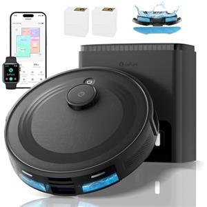Lefant M2 Plus Robot Aspirapolvere Lavapavimenti con Mappatura, 6000Pa, Stazione di Raccolta 2,5L, Navigazione Laser dToF +Ostacoli PSD, Pulizia Personalizzata, WiFi/App/Alexa