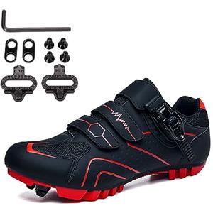 PENXZT Scarpe ciclistiche MTB Maschile Scarpe per Mountain Bike compatibili con tacchette SPD a 2 bulloni Scarpe da Ciclismo da Corsa all'aperto Interno con Fibbia Veloce,C,40 EU