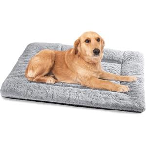 BaoDan Cuccia Cane Interno Taglia Grande, Cuscino Cane con Base Antiscivolo, 90x60 cm Cuscino per Cani Confortevole, Letto per Cani Gatto Lavabile, Pelosa Morbida, Grigio