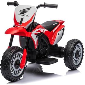 Baroni Toys Moto Elettrica Honda Bambini 1-4 anni CRF450, Triciclo elettrico con motore 6V, 3 km/h Motocross elettrica da interno ed esterno, certificazioni sicurezza EN71 e CE, Rossa