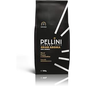 Pellini N.3 Gran Aroma, Caffè in Grani per Espresso 1kg, Miscela 100% Arabica dal Gusto Deciso e Armonioso, Caffè in Chicchi a Tostatura Lenta