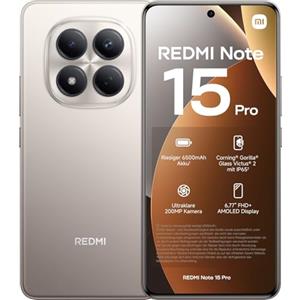 XIAOMI REDMI Note 15 Pro 4G Smartphone da 12+512GB, Batteria da 6500 mAh, Fotocamera da 200 MP, Display AMOLED FHD+ da 6,77 pollici, Titanio Colore