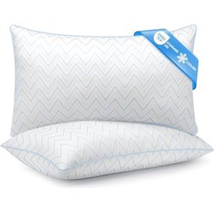 TESQ Cuscini Letto 50x70 cm Set di 2, Cuscino Morbidi e Traspiranti con Imbottitura in Fibra di Poliestere 70% 7D e 30% 1.33D, Comfort e Supporto Bilanciato per Tutte le Posizioni di Sonno