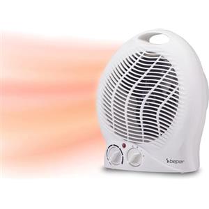 BEPER P203TER203 Termoventilatore Elettrico Compatto, 2 Potenze 2000W, Termostato, Funzione Ventilazione, Maniglia Integrata e Anti-Surriscaldamento