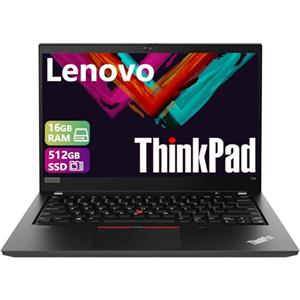 Lenovo Thinkpad T14 Gen 1 Notebook Professionale 14" Full HD Intel Core i5-10310U, 16GB DDR4 RAM, 512GB SSD, Tastiera US, Windows 11 Pro (Rifatti)