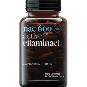 Vitaminact NAC N-Acetil-Cisteina 600 mg Puro - 180 Compresse, 1 al Giorno - Integratore Alimentare a Base di N-Acetilcisteina - Scorta Fino a 6 Mesi - Senza Aromi ed Edulcoranti - Prodotto in Italia.