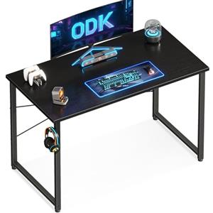 ODK Scrivania Ufficio, 100x48cm Piccola Scrivania，Tavolo Scrivania per Computer Domestico, Escritorio de Ordenador, Nero