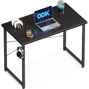 ODK Scrivania Ufficio, 80x40cm Piccola Scrivania，Tavolo Scrivania per Computer Domestico, Nero