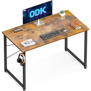 ODK Scrivania Ufficio, 100x48cm Piccola Scrivania，Tavolo Scrivania per Computer Domestico, Scrivania Ufficio in Casa, Marrone