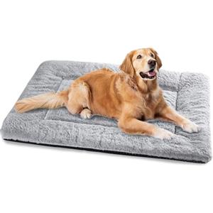 BaoDan Cuccia Cane Interno Taglia Grande, Cuscino Cane con Base Antiscivolo, 122x75 cm Cuscino per Cani Confortevole, Letto per Cani Gatto Lavabile, Pelosa Morbida, Grigio