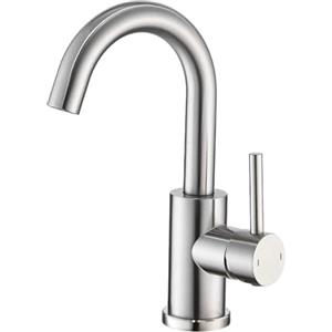 ZYNUHMO Rubinetto da bagno,Rubinetto da bagno/cucina,girevole a 360°, miscelatore monocomando,Rubinetto in acciaio inox spazzolato