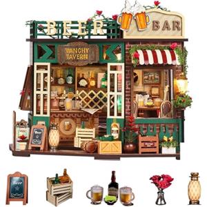 CHOOYIH Kit fai da te in miniatura, casa delle bambole in legno con LED, mini kit di costruzione per adulti da costruire, puzzle in legno 3D per la decorazione della casa, regalo per adulti e ragazzi