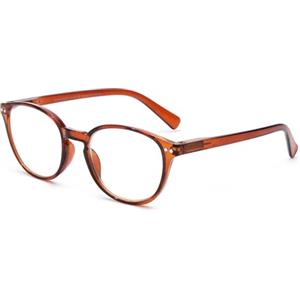 OKH Filtro Luce Blu Occhiali da Uomo e Donna Unisex Retro Occhiali Anti Luce Blu per PC, Tablet, Gaming e TV (Marrone Rotondi)