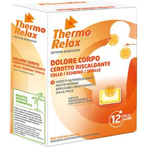Thermorelax Cerotto Autoriscaldante per Dolore Corpo - 4pz, Sollievo per Collo, Schiena e Spalle
