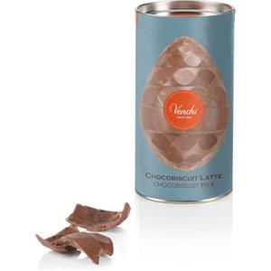 Venchi - Uovo di Cioccolato al Latte e Biscotto, 150 Gr, Note di Toffee e Caramello con Granella di Biscotto, Senza Glutine, con Sorpresa, Collezione Pasqua Venchi, Idea Regalo