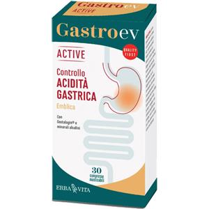 ERBA VITA GROUP SpA Erba Vita Gastro EV Active 30 Compresse - Integratore per il Controllo dell'Acidità Gastrica