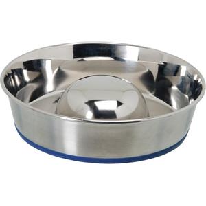Camon Ciotola Durapet Slow Feed 750ml in Acciaio Inossidabile con Anello in Gomma