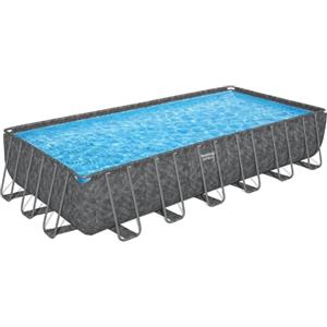 Bestway Piscina APX 365 Rettangolare 732x366x132 cm - Capacità 30045L per 11-15 Persone, Colore Marmo Scuro