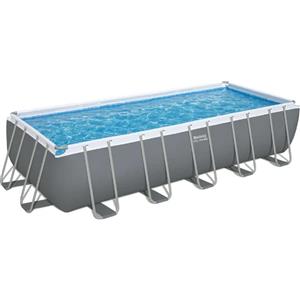 Bestway Piscina Rettangolare Steel Pro MAX 5612B Grigio Scuro - 640x274x132cm con Filtro a Sabbia