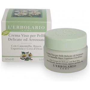 L'Erbolario Crema Viso Lenitiva e Nutriente per Pelli Delicate con Camomilla, Rusco e Liquirizia - 30 ml