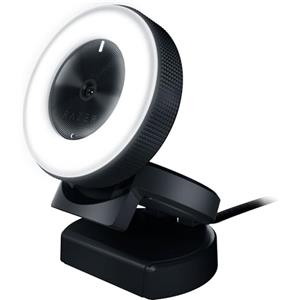 Razer Kiyo - Fotocamera di trasmissione con anello di luce (fotocamera web USB, video HD 720p, 60 FPS, compatibile con Open Broadcaster Sofware, Xsplit, autofocus, connessione per treppiede) Nero