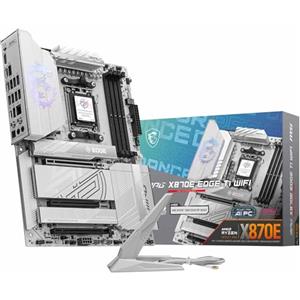 MSI MPG X870E EDGE TI WIFI, Scheda Madre ATX - Supporta Processori AMD Ryzen 9000/8000 / 7000, AM5 - VRM 80A SPS, Memory Boost DDR5 8400+MT/s (OC), PCIe 5.0 x16, M.2 Gen5, Wi-Fi 7, 5G LAN