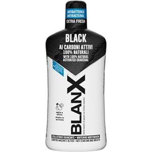 Blanx, Collutorio Sbiancante Black, per Igiene Orale, Colluttorio Antimacchia e Sbiancante, con Licheni Artici naturali, Zinco PCA e Carboni Attivi 100% Naturali, Ripara-Smalto, Formato 500 ml