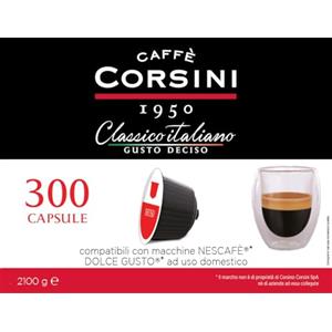 CAFFÈ CORSINI 1950 Caffè Corsini - Capsule Caffè Compatibili DolceGusto, Classico Italiano, Gusto Deciso, 300 Capsule