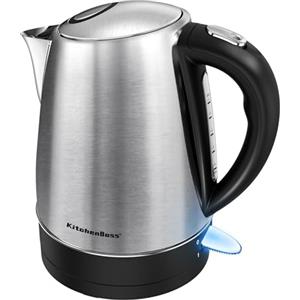 KitchenBoss Bollitore in Acciaio Inox：Bollitore Elettrico 1,7 L, 2100W Ebollizione Rapida, Bollitore Acqua Elettrico con Filtro Rimovibile e Indicatore Livello dell'Acqua, Spegnere Automatico Funzione