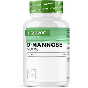 vit4ever D-Mannosio - 240 Capsule - 2400 mg di D-Mannosio per dose giornaliera - Da fermentazione vegetale - Vegano, dosaggio ottimale, senza additivi inutili