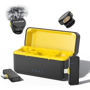 FULAIM Microfono Lavalier Wireless per iPhone/Android/PC, Mini Microfono a Bavero Con Cancellazione Del Rumore e Durata Della Batteria Di 32 Ore, per Registrazione Video Podcast Vlogging YouTube